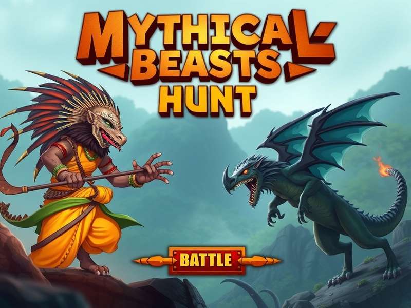 Mythical Beasts Hunt Game Banner featuring Indian Mythical Creatures